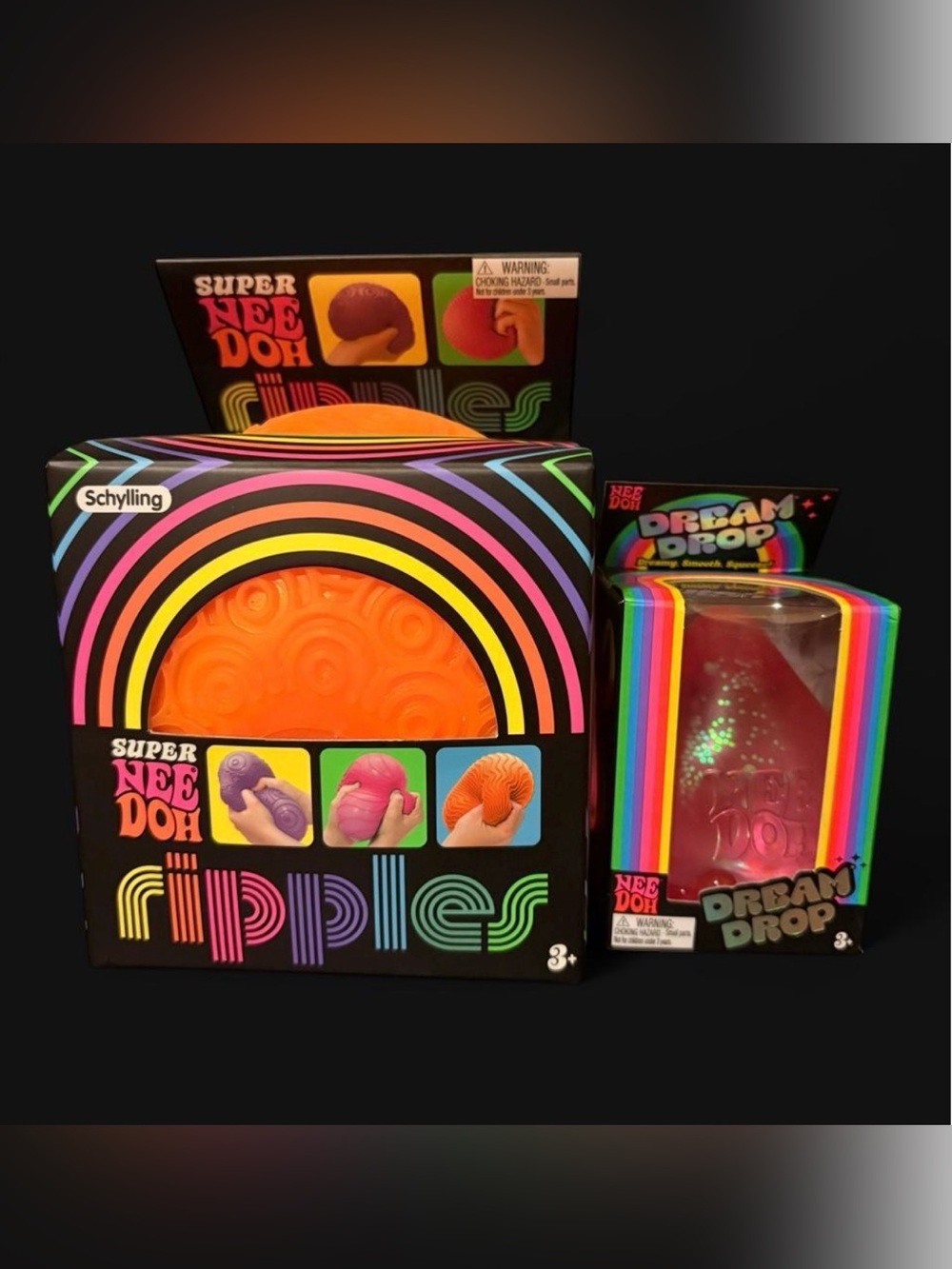 Super NeeDoh Ripples and Dream Drop Stress Toy — Orange/Pink